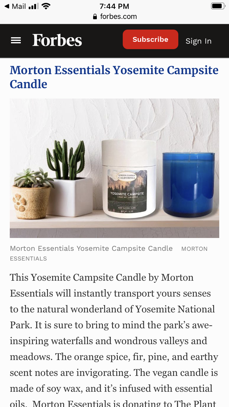 Yosemite Campsite Candle